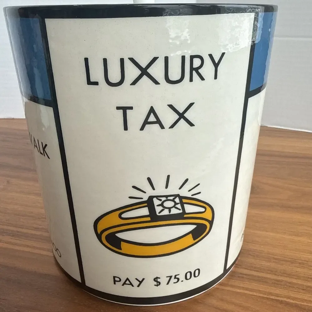 Vintage Monopoly Retro Ice Bucket With Lid -Park Place, Luxury Tax, Collectible